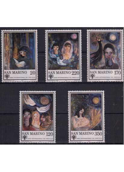 1979 San Marino Anno Internazionale Fanciullo 5 valori nuovi Sassone 1027-31